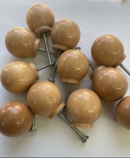 2 x Solid Beech Round Wooden Knobs Handle Kitchen Door Drawer  42mm IKEA Scandi