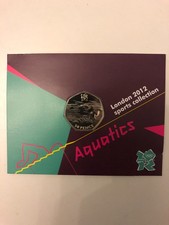 2011 Aquatics 2012 Olympic 50p coin BU Carded Royal Mint Fifty Pence