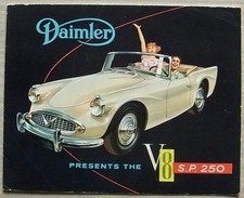 DAIMLER V8 SP 250 SPORTS CONVERTIBLE Sales Brochure 1960 #R27/010/344-561/60