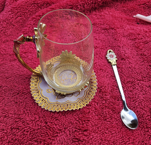 Floral enamel glass - floral, mug