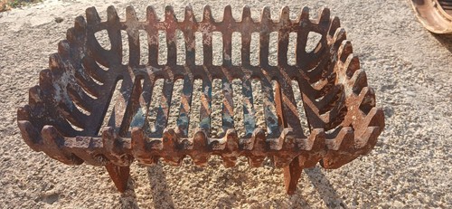 Cast iron fireplace grate - cast,