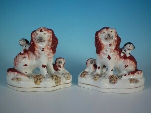 Pair staffordshire pottery - pair,