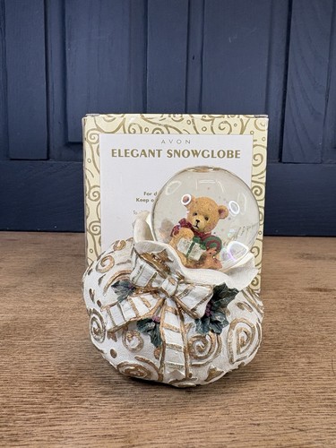 Avon teddy bear snow globe - avon,