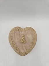 Vintage Avondale Trinket Jewelry Box Heart shape Pink Hinged 