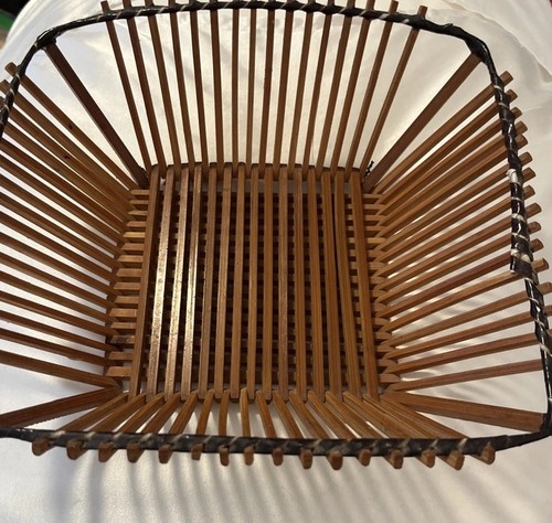 Vintage wooden bamboo slat - wooden,