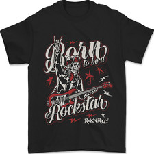 Born to Be a Rockstar Funny Rock Music Guitar Mens T-Shirt 100% Cotton