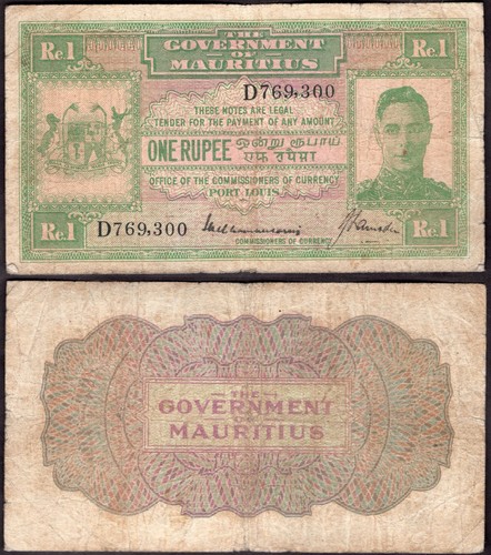 Mauritius one rupee - one, (1940)