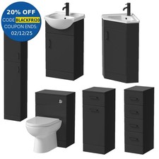 Bathroom Vanity Toilet Storage Laundry Combination Unit Basin Sink Modern Black