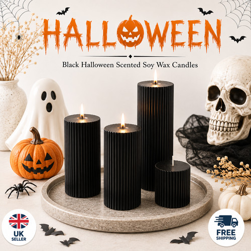 Black pillar candle set - candle,