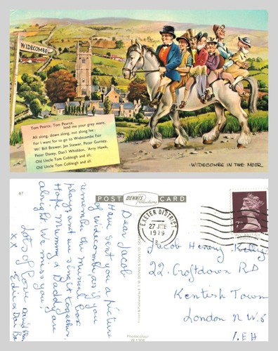 Vintage postcard widecombe - vintage,