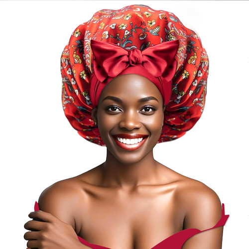 Satin bonnet double - bonnet,, double-sided
