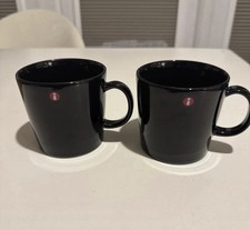 Two iittala teema black mugs - two,
