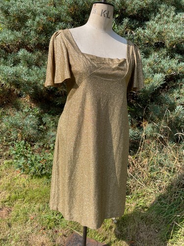 Vtg gold lame - drag, dress