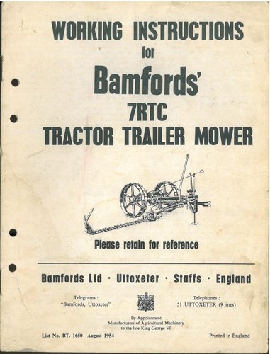 Bamford 7rtc tractor trailer - tractor,