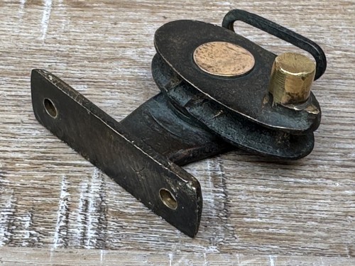 Vintage brass pulley sash - pulley,