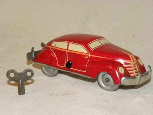 Vintage tin toy car - tin,