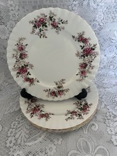 ROYAL ALBERT SET OF 4 LAVENDER ROSE 8.25" SALAD PLATES ENGLAND VERY GOOD