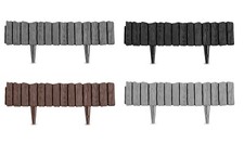 2.26 m / 7.4 ft Long Garden Palisade Lawn Edging Border with Wood Bark Effect