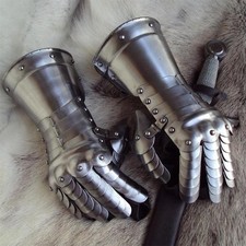Medieval Articulated Steel Gauntlets For Re-enactment LARP Decoration