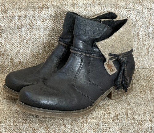 Rieker black leather - rieker,