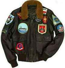 TOM CRUISE TOP GUN PETER MAVERICK BOMBER FUR LEATHER FLIGHT JACKET FOR MEN