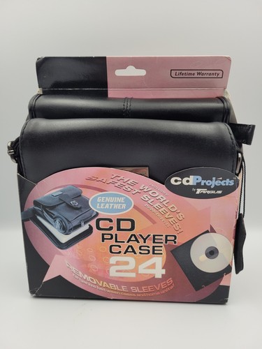Black leather portable - leather, cd