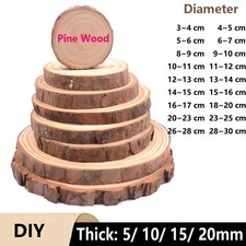 Wooden Slices 3cm ~ 30cm Wood Log Discs Round Rustic Wedding Crafts Coasters DIY