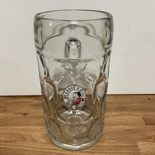 St Josef's Bier Stein Dimpled Glass 1 Ltr Beer Mug. 8" Tall - Austria