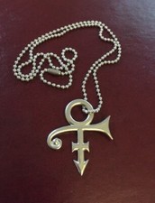 Rare Genuine Prince Concert Tour Love Arrowhead Symbol Pendant + Ball Necklace