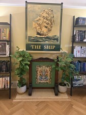 George IV Style Mahogany & Needlepoint Firescreen with Carved Acanthus Feet