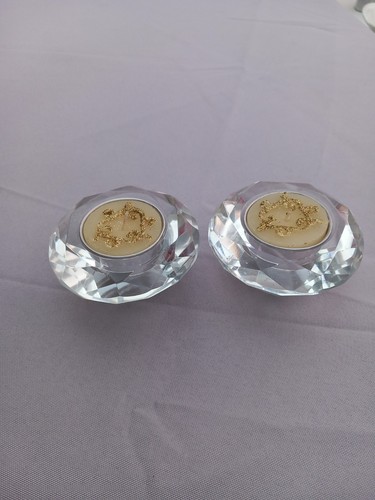 Two clear lead crystal - clear,