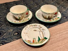 Royal Winton Grimwades Cups, Saucers & Side Plate - Norman Art Deco Pattern 