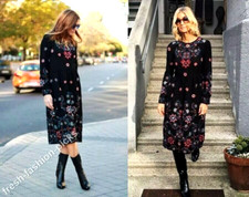 ZARA Embroidered Black Floral