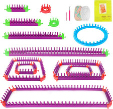 Knitting Looms Set, Including 1 Purple Plastic Removable Loom Frame and 1 Blue r