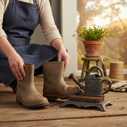 Cast iron watering - can, boot