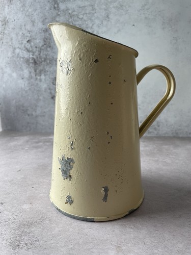 Vintage cream enamel water jug - vintage,