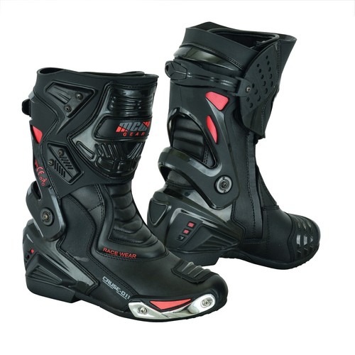 Mens leather long - mens, red