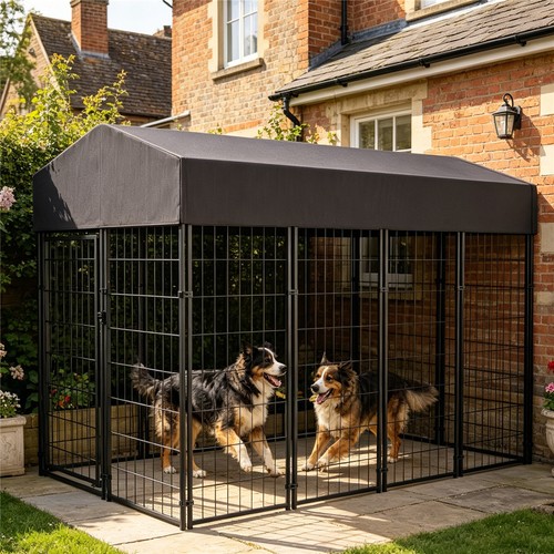 Outdoor dog crate - dog, welded