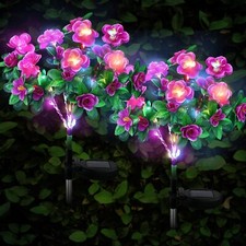 42Leds Solar Power Flower Lights Garden Stake Lamp Yard Outdoor Decor Waterproof