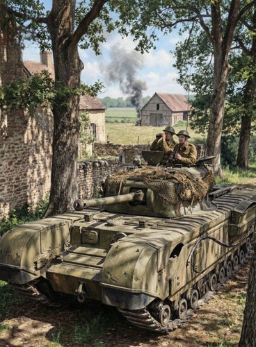 British churchill tank - british,