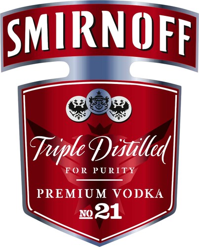 New smirnoff vodka bottle red - new,