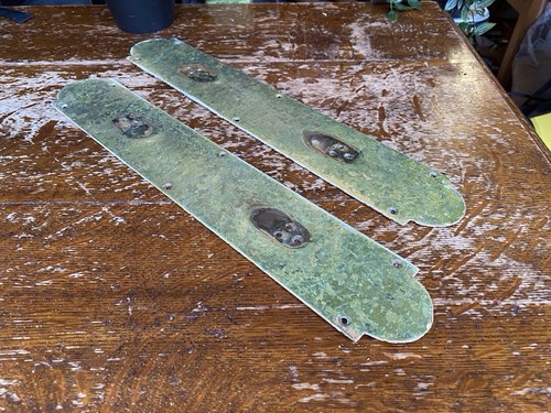 Pair large antique brass door - pair,