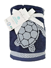 CARO - SEA TURTLES - NAVY BLUE LIGHT BLUE - HAND TOWELS SET OF 2 - NEW