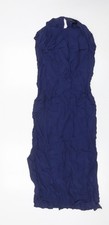 Warehouse Women’s Blue Sheath Sleeveless Knee Length Dress Size 12