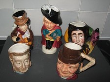 5 x  CHARACTER Toby Jugs - different makers