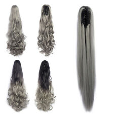 Extra Thick Claw Jaw Clip on Ponytail Extension Like Real Human Hairpiece Pony