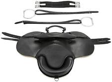 NEW Leather TREELESS  FELT PADDED Shetland Pony CUB SADDLE CHOICE OF SIZES BLACK