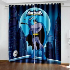 Bedroom Curtains Eyelet Marvel Batman Decor 04 Customize Size/Text UV Protect