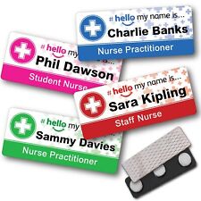 Hello My Name Is Badge Nurse Midwife Doctor Medical Cross Magnet Pin SMN Tag