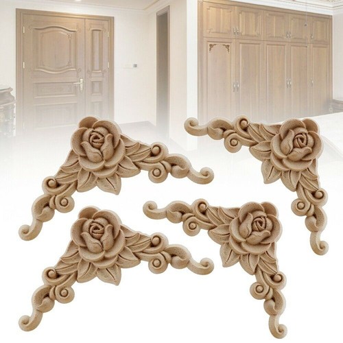 4pcs wooden carved - 4pcs, corner